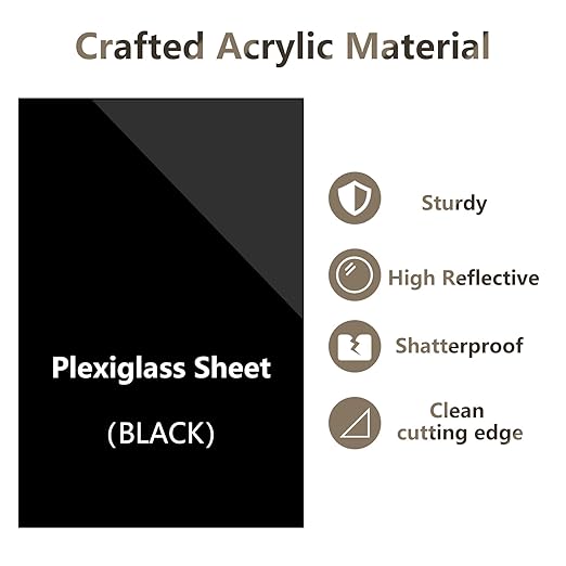 Egofine 8" x 10" Black Plexiglass Sheets 20 Pack 0.04 Inch Cast Acrylic Sheet Thick for DIY Craft Projects, Painting, Photography, Sign, Display Stand, Home Decor, Easy to Cut