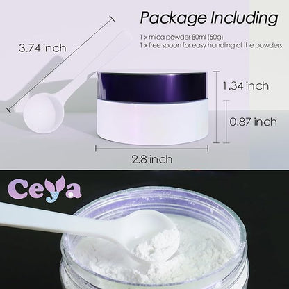 Ceya Interference Mica Powder, 1.8oz/ 50g Noble Purple Chrome Powder, Cosmetic Grade Pearlescent Effect Color Shift Pigment for Epoxy Resin, Makeup, Nail Polish, Soap Candle Making, Slime, Paint