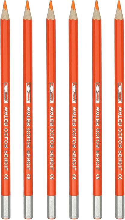 PATIKIL Watercolor Pencil, 6Pcs Water Soluble Pencils for Blending, Coloring, Sketch Drawing, Painting, Orange