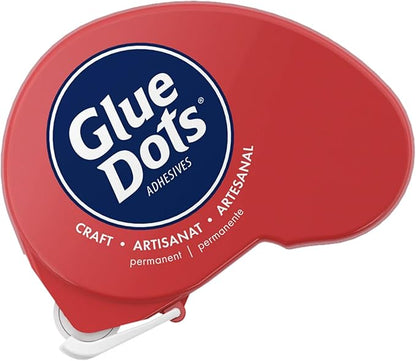Glue Dots, Craft Dots Dot N' Go Dispenser, Double-Sided, 3/8", .38 Inch, 200 Dots, DIY Craft Glue Tape, Sticky Adhesive Glue Points, Liquid Hot Glue Alternative, Clear