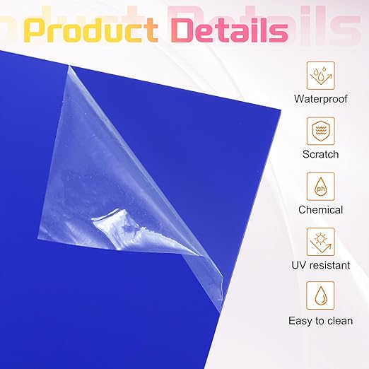 uxcell 4Pcs Acrylic Sheets 8x8 Inch Acrylic Panel 1/8 Inch-3mm Plastic Board for Picture Frames Sign Holders DIY Display Projects Craft, Dark Blue