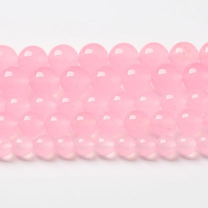 10mm 36pcs Natural Light Pink Chalcedony Stone Beads for Jewelry Making Energy Healing Power Stone DIY Bracelet Necklace Accessories 15" (10mm, Light Pink Chalcedony)