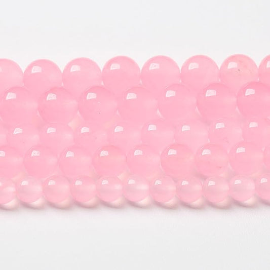 10mm 36pcs Natural Light Pink Chalcedony Stone Beads for Jewelry Making Energy Healing Power Stone DIY Bracelet Necklace Accessories 15" (10mm, Light Pink Chalcedony)