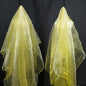 Two-Tone Iridescent Holographic Organza Fabric - 11 Yards by The Yard | Lightweight Sheer Tulle | for Wedding Dresses, Party Decor, DIY Crafts, Shiny Backdrops(Shimmery ICY Yellow)