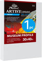 PHOENIX 30x40 Inch Museum Canvas - 2 3/8 Inch Thick Porfile Deep Large Stretched Canvas for Painting 1 Pack 100% Cotton 11 Oz. Gesso Primed White Blank Professional Canvas Oil & Acrylic Paints