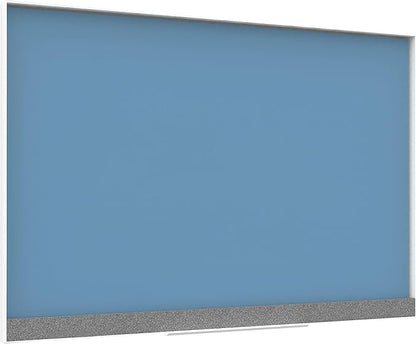 U Brands Magnetic Glass Dry-Erase Board, 36" x 48" Inches, Blue Surface, White Aluminum Frame