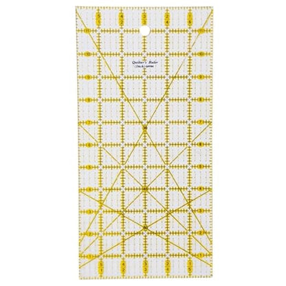 HONEYSEW Quilting Templates Acrylic Sewing Ruler with Non-Slip Rings for Quilting and Sewing Fabric Cutting Angles Rectangle Ruler (6PCS Set)