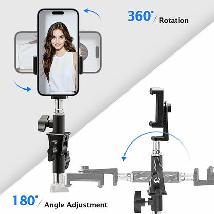 WELLMAKING 32''(80cm) Photography Reflector Dual Handle Collapsible 5-in-1 with Tilt Adapter Reflector, White Portable Stand and Pouch for Studio & Outdoor Lighting-Translucent,Silver,Gold,White&Black