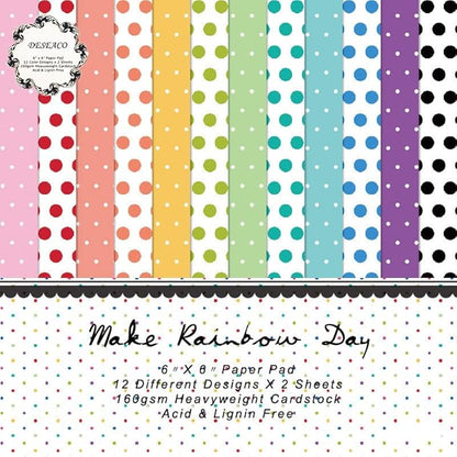 Pattern Paper Pad 6x6 - Spring Summer Brights Basics Spots Scrapbooking Card Making Craft, Single-Sided Scrapbook Premium Paper Collection, Cute Origami Paper Decoration Supplies – 24pcs