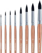 Transon 8pcs Round Watercolor Paint Brush Set Goat Hair for Watercolors,Acrylics,Inks,Gouache,Oil and Tempera