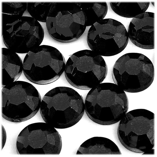 The Crafts Outlet 72pc Flatback Acrylic Rhinestones Round 20mm - Jet Black