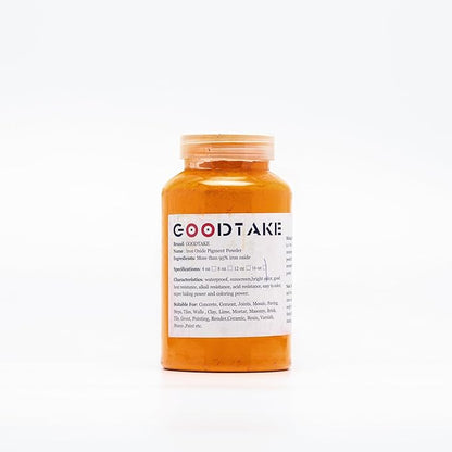 GOODTAKE Tangerine Yellow Iron Oxide Pigment Powder, Concrete Cement Dye Color Pigment for Brick, Tile, Clay, Lime, Mortar, Grout, Plaster, Paint, Bath Bombs Coloring Powder (Tangerine Yellow,4 Ounce)