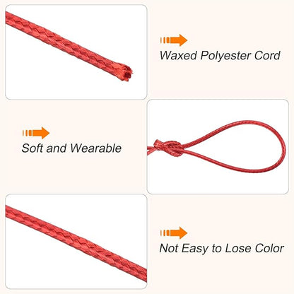 MECCANIXITY Waxed Cord 1.2mm Waxed Polyester Cord 175 Yard Wax String for Bracelet Making,Necklaces, Beading,Jewelry Making and DIY Crafts(Red)