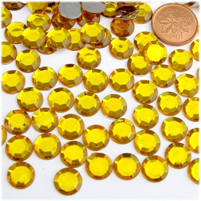 The Crafts Outlet 144pc Rhinestones Round 10mm - Flatback Orange