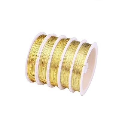 Gold Copper Wire 0.6mm Bead Cord for Bracelet Necklace Charm Beading Jewelry Making 16yard