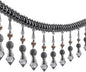 3yards Beading Fringe Trimming Long Beads Tassel Curtain Trim Ribbon Trim for Cover Edge Decorative (Gray)