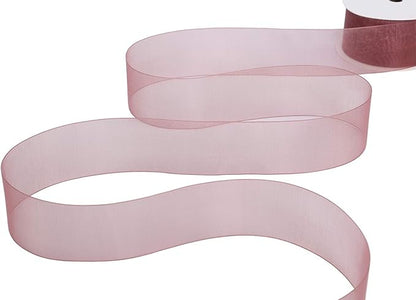 ITIsparkle 11/2" Inch Organza Ribbon 25 Yards-Roll Set for Gift Wrapping Cake Decoration Party Favor Hair Bow Baby Shower Decoration Floral Arrangement Craft Supplies Sheer Ribbon, Burgundy