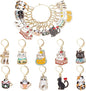 SUNNYCLUE 1 Box 20Pcs 10 Style Locking Stitch Marker Cute Stitch Markers Cat Pet Animal Leverback Knitting Charms Knitting Tools for Weaving Sewing Needleworks Women Adults DIY Crafts