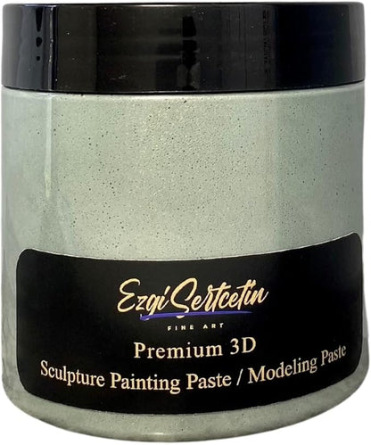 3D Sculpture Painting Paste|Texture Paste|Decorative Plaster|Ready to Use|Unique Metallic Pearl and Neon Colors|Ideal for Artwork|Stencil|Flowers|Texture and Art Relief|6 oz (Fresh Pastel Azurre)