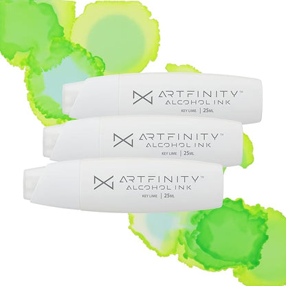 Alcohol Inks 3 Pack - Vibrant, Professional, Dye-Based Alcohol Inks for Artfinity Alcohol Markers, Artists, Drawing, & More! - Key Lime G1-3