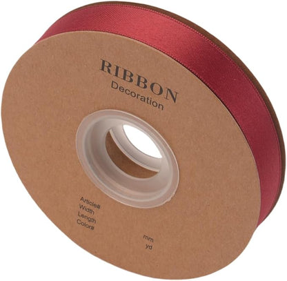 Double Side Satin Ribbon, Continuous 20 Yards,Use for Craft Bows Bouquet, Gift Wrapping, Wedding Decoration, Floral Arrangement (Burgandy, 4/5 inch)