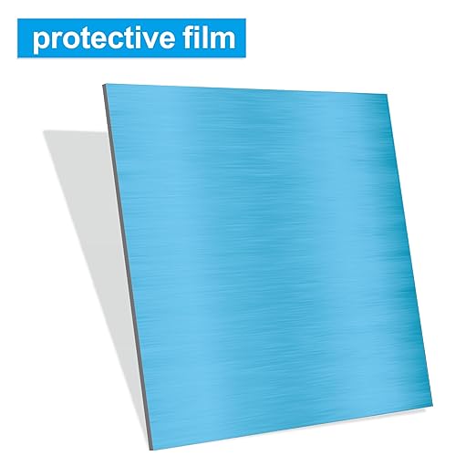 4PCS 6"x6"x1/32 Stainless Steel Metal Plates for Magnetic Mount Board Wall,Tickness 0.8mm 430 Stainless Steel Shim Stock Plates for Crafting, Kitchen, Office