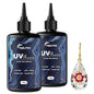 500g UV Resin,Crystal Clear,Hard UV Curing epoxy Resin, Upgraded Formula,odorless,Solar Activated Glue kit，Clear,UV Fast Curing,for DIY Making,Craft Decoration (250 g*2)