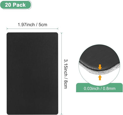 20-Pack Anodized Aluminium Laser Engraved Mount Metal Plate 3x2x0.03 Inch Engraver Blank Anodized Aluminum Sheets for DIY Laser Printing/Home/Office[Black]