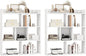 Giantex 7 Cube Bookshelf of 2, Free-Standing Wooden Bookcase, 4 Tier Home Display Shelf, Horizontal Storage Unit w/Anti-Toppling Devices, Open-Back Display Rack for Study, Living Room, White