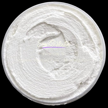 3D Sculpture Painting Paste|Texture Paste|Decorative Plaster|Ready to Use|Unique Colors|Ideal for Artwork|Stencil|Flowers|Texture|Art Relief| 6 oz (Metallic White)