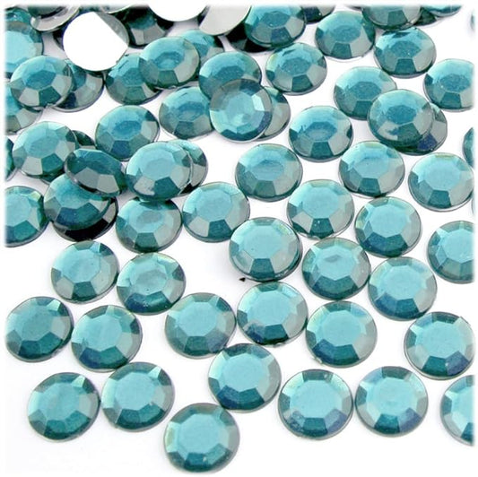 The Crafts Outlet 144pc Rhinestones Round 10mm - Flatback Light Blue LBL