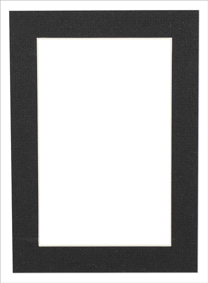 6x8 Mat for 8x10 Frame - Precut Mat Board Acid-Free Textured Black 6x8 Photo Matte Made to Fit a 8x10 Picture Frame, Premium Matboard for Family Photos, Show Kits, Art, Picture Framing, Pack of 1 Mat