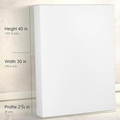 PHOENIX 30x40 Inch Museum Canvas - 2 3/8 Inch Thick Porfile Deep Large Stretched Canvas for Painting 1 Pack 100% Cotton 11 Oz. Gesso Primed White Blank Professional Canvas Oil & Acrylic Paints