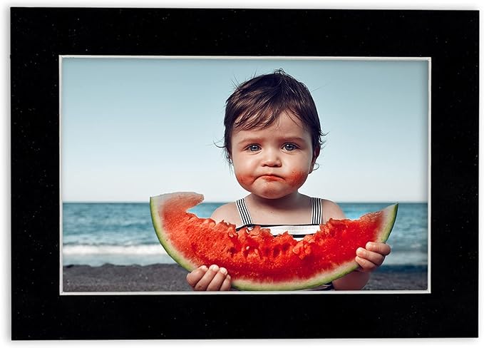 Pack of 25 Acid Free 11x14 Mats Bevel Cut for 8.5x11 Photos - Black Suede Precut Matboards For Pictures, Photos, Framing - 4-ply Thickness