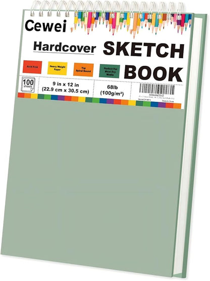 Sketch Pad 9x12 Inch, 1 Pack-100 Sheets Spiral Drawing Paper for Kids，68lb/100gsm Drawing Sketchbook for Kids Ages 8-12, Drawing Book for Adults, Teens, Painting, Drawing & Art Supplies.