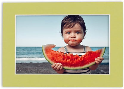 8x10 Mat for 6x8 Photo - Precut Pistachio Green Picture Matboard for Frames Measuring 8 x 10 Inches - Bevel Cut Matte to Display Art 6 x 8 Inches - Acid Free ONE MAT with Backing Board & Clear Bag