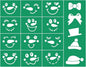 JAJADO Snowman Face Small Christmas Stencil Silk Screen Transfers Xmas Joy Screen Print Stencil Holiday Self Adhesive Silk Screen Stencils for Crafts on Wood, Fabric, Glass, Mug, DIY Christmas Decor