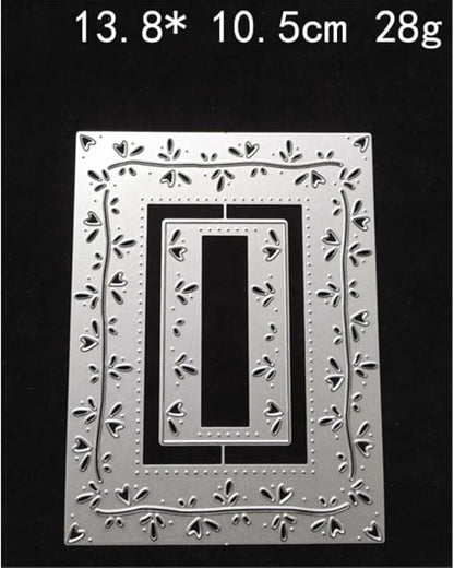 Mvchifay Cutting Dies for Card Making Metal Die-Cuts Scrapbooking Tool Hollow Frame DIY Craft Punch Template Embossing for Paper Album Decor (Love-line Frame-13.8x10.5cm)