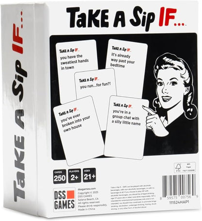 Take A Sip If… [Hilarious Party Game for Adults, Perfect for Game Night, Ice Breakers, Conversation Starter, Great for Chill Nights or Big Groups, Fun Gift for Friends, Halloween]