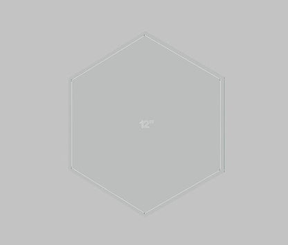 Hexagon Quilting Template Set - 1", 2", 3", 4", 5", 6", 7", 8", 9", 10", 11", 12" with 1/4" Seam Allowance - Durable Acrylic Templates for Quilting, Patchwork, Crafting, & Sewing Projects