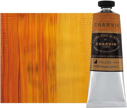 Charvin Extra Fine Professional Acrylic Paint - Fallow, 60ml Tube, Triple-Milled, Lightfast Pigments, Open Stock Artist Acrylic Paints in Nature-Inspired Hues