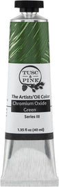 Tusc & Pine Artist Oil Paint - Chromium Oxide Green, 40 ml, Non-Yellowing, Rich & Creamy Consistency, Maximum Pigment Load, Small Batch Milled Oil Paints Made in the USA for Professional Artists