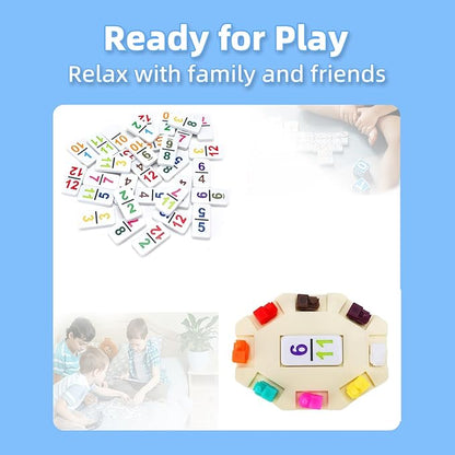 Travel Protable Mexican Train Dominoes Set Numbers Double 12 Dominoes Set with 91 Colored Tiles Number Domino Set for Kids, Adults Family Board Team Games