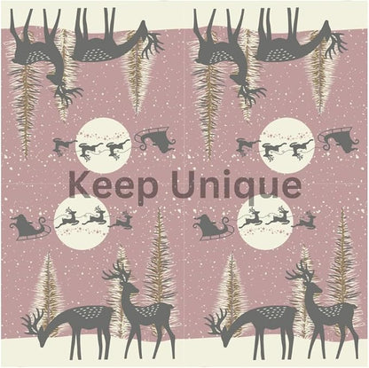 20-ct 13x13 Christmas Paper Decoupage Napkins, 3-Ply Servilletas Tissue Napkin for Dinner and Parties, Disposable Napkins (Santa Sleigh)