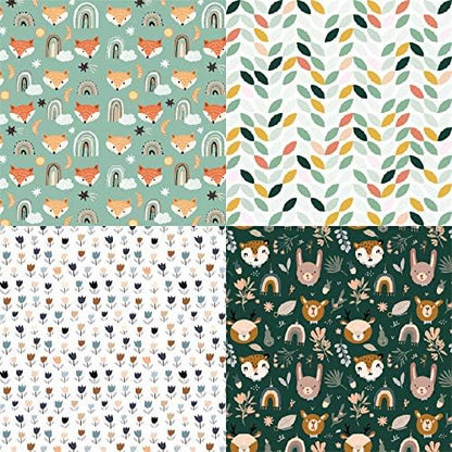 Woodland Animal Print Scrapbook Paper Pad, 6x6 inches, 24 Sheets, Earth Tones, Square, Single-Sided, Perfect for Scrapbooking