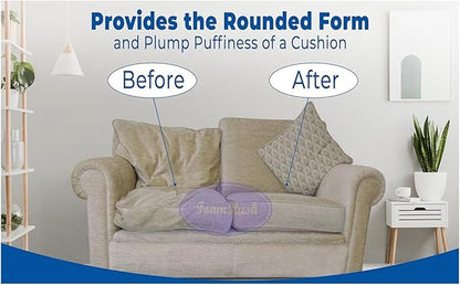 FoamRush 12" x 24" x 24" Seat Cushion Foam with Batting/Dacron (Cushion Seat Replacement) Made in USA
