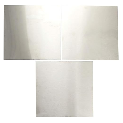 EAGLE 1: 12" x 12" 26 Gauge Sheet Metal Squares (3 Pack Per Order, Multiple Colors) Great for Arts, Crafts, DIY Home or Work Projects (6" X 6", Stainless Steel)