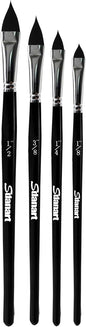 Cat Tongue Watercolor Brushes,4 PCS Oval Wash Paint Brushes for Acrylic Painting Floral Petal Watercolor Brush，Pointed Oval Paintbrush Professional Cat's Tongue Paint Brush Artist Paintbrushes