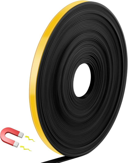 Magnetic Tape Roll Thin Strips, 0.39 Inch x 33 Feet Magnetic Board Dividers Whiteboard Graphic Decorative Tape Marking Line for Classroom Office Art Accessories(Yellow)