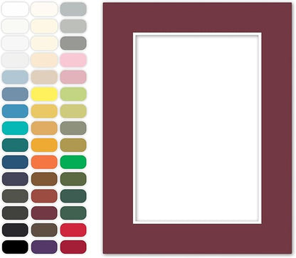 Poster Master Maroon Matboard – 4-Ply Acid-Free Picture Mat Board with 45° Beveled Cut, Made in USA, Custom Cut to Any Size, 1/16" Thickness for Framing & Displays